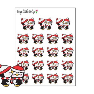 Planner Stickers Christmas Penguin Kisses
