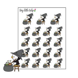 Planner Stickers Penguin Stirring Cauldron
