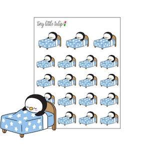 Planner Stickers Penguin Bedtime