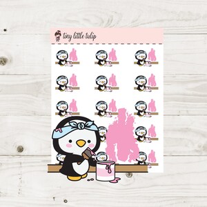 Planner Stickers Penguin Paint Walls Stickers