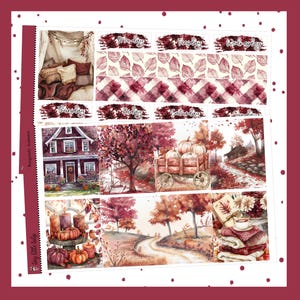 Kit d'agendas hebdomadaires verticaux standard automne bordeaux