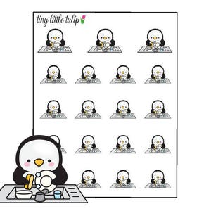 Planner Stickers Penguin Doing Dishes Stickers