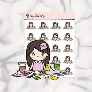 Planner Stickers Planner Girl Work Overload