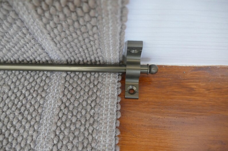 Bronze Stair Rods For Carpet Runner, 1/2" Holders & Hardware Set, Made In Turkey