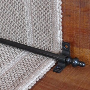 Black Aluminum Stair Rod & Runner Rods Set – 3/8” Hardware For Stairway Carpet Rugs