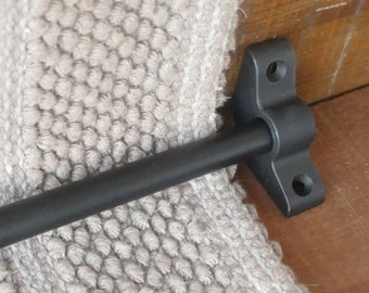thumbnail image 2 of Black Stair Rods & Hardware Set - 3/8" Aluminum Runner Rods For Stairway Carpet/Rug Holders 2 of 5
