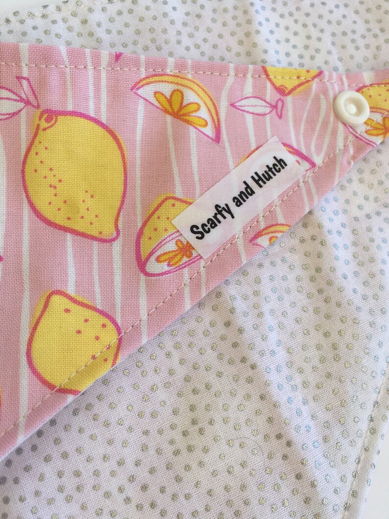 Summer dog bandana Fourth of July lemons pink spring dog bandana lemonade 4th of july. cat bandana