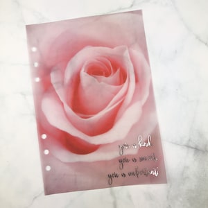 FOILED VELLUM DASHBOARD for Ring Planners , A6, B6, Personal, Personal Wide, A5 Wide A5 A5 wide