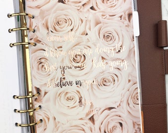 Foiled Floral Planner Dashboard: Roses, Self Care, Ring Planner