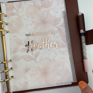 FOILED Floral VELLUM DASHBOARD for Ring Planners , A6, B6, Personal, Personal Wide, A5 Wide A5 A5 wide