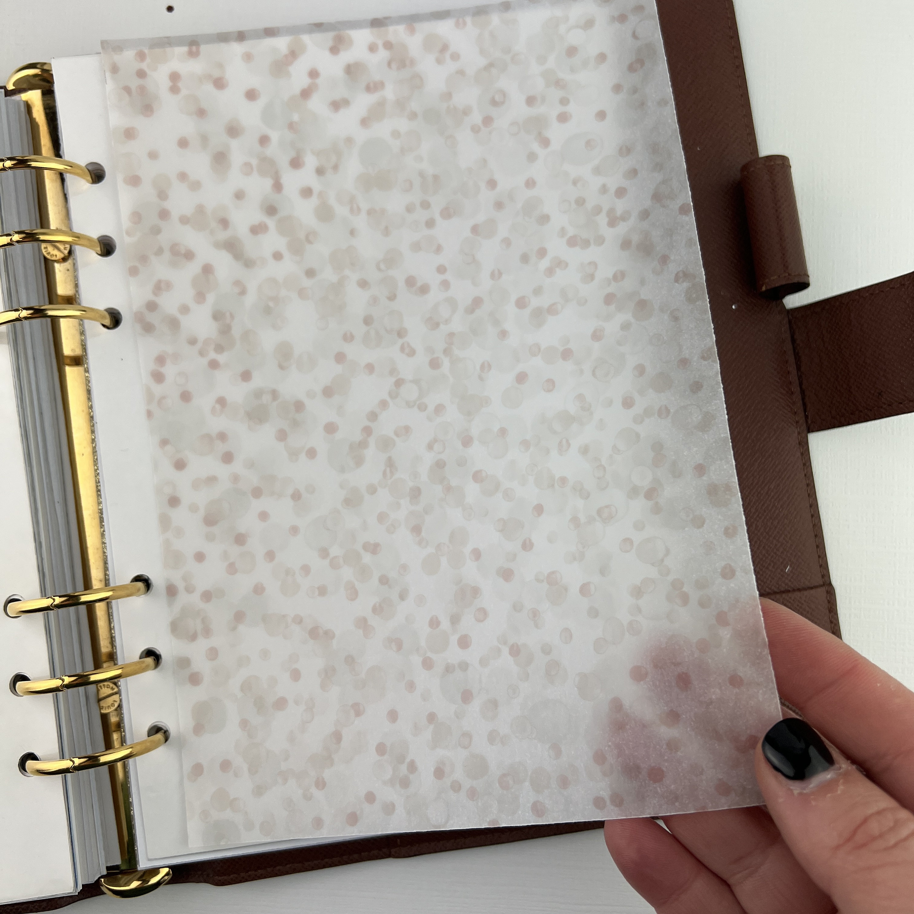 VELLUM Watercolor Pink Gray FLORAL for Ring Planners A6 B6 Etsy