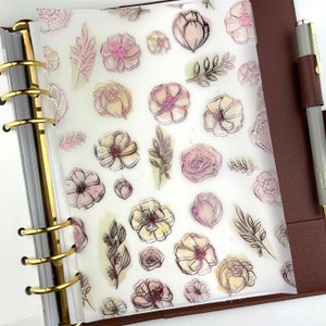 FOILED Vellum DASHBOARD Spring Floral für Ringplaner, A6, B6, Personal, Personal Wide, A5, A5, A5 wide
