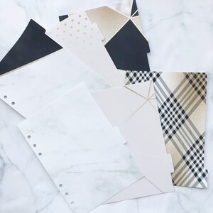 DIVIDER SET Pink Gold Black Marble for Ring Planners A5, A5 Wide, Pocket, Personal, B6, A6