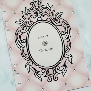 COUTURE CRYSTAL VELLUM Press for Champagne für Ringplaner A5, B6, A6, Personal, Tasche A5 A5 breit