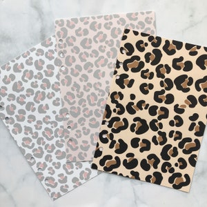 DASHBOARD LEOPARD CHEETAH for Ring Planners A5 , A6, B6, Personal, Personal Wide, Travelers Notebook, A5, A5 Wide