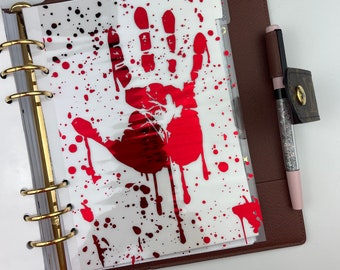 Halloween Bloody Hand Foiled Acetate Dashboard: Ring Planner Divider