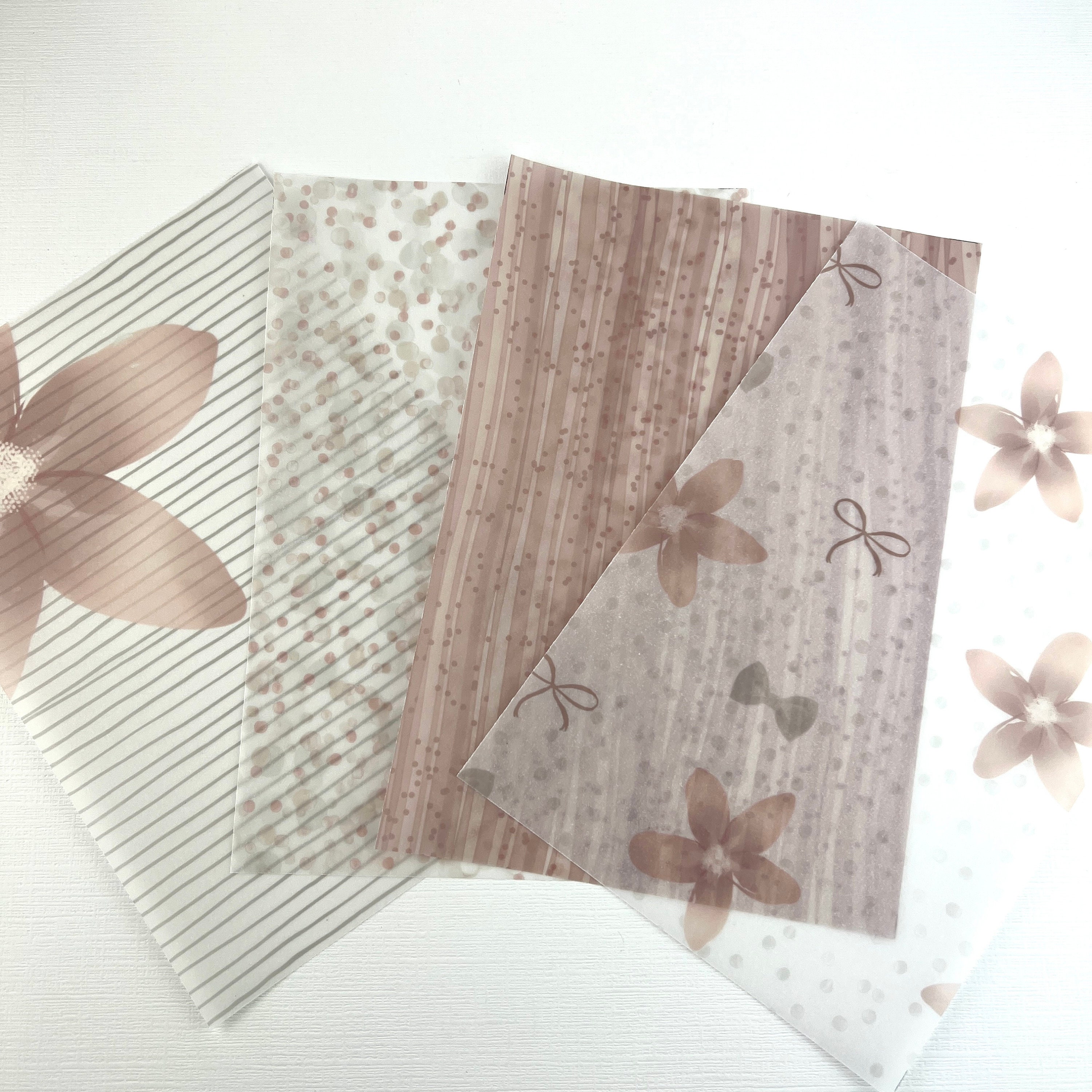 VELLUM Watercolor Pink Gray FLORAL for Ring Planners A6 B6 Etsy