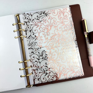 Tablero de acetato laminado FLOURISH para agendas de anillas, A6, B6, personal, personal ancho, de bolsillo, A5