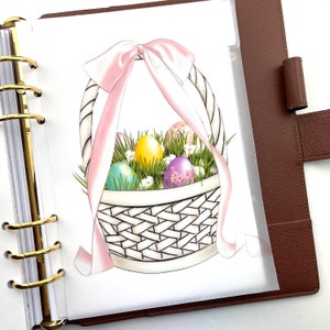 VELLUM DASHBOARD Easter Basket Eggs  for Ring Planners , A6, B6, Personal, Personal Wide A5 A5 wide
