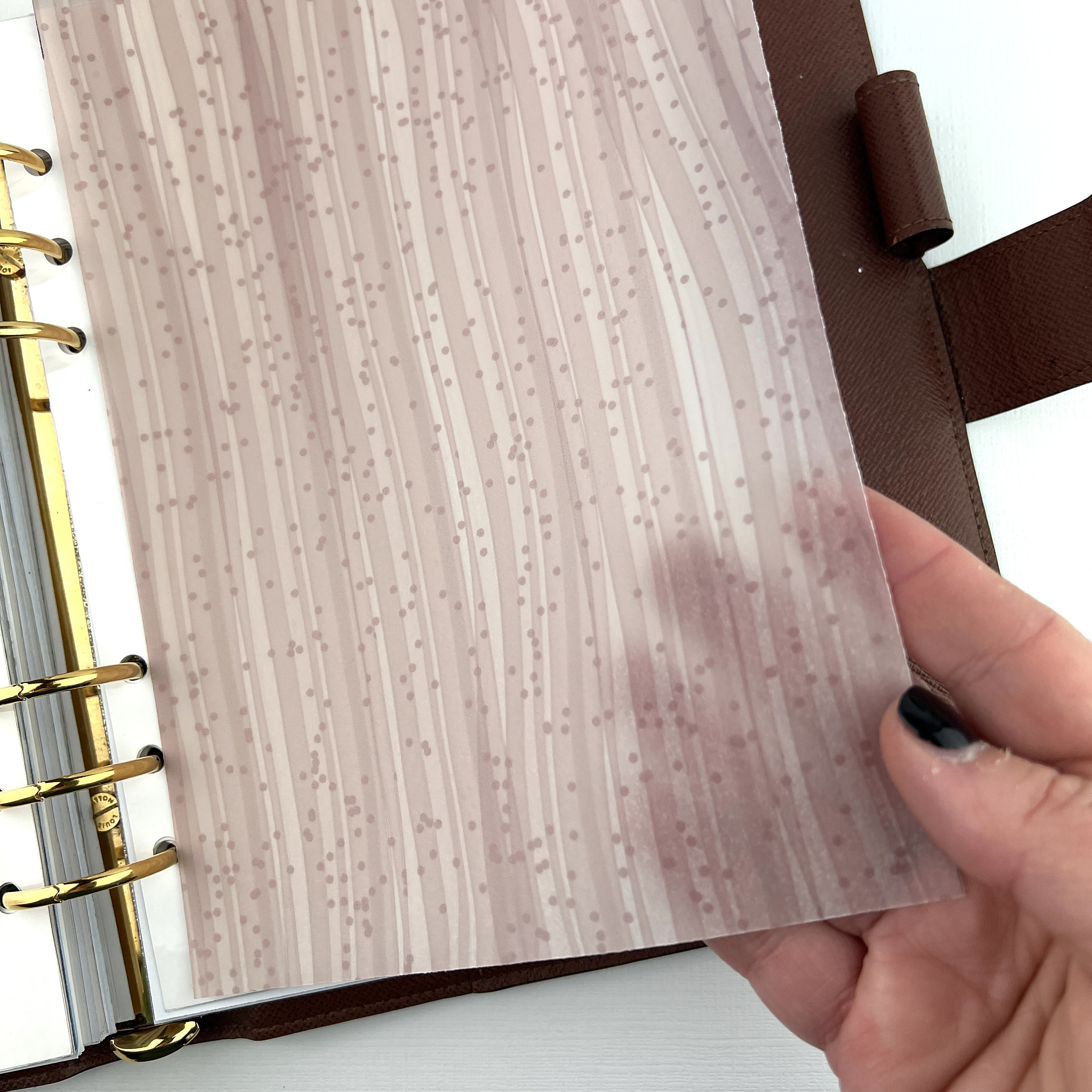 VELLUM Watercolor Pink Gray FLORAL for Ring Planners A6 B6 Etsy