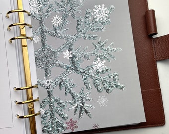 Foiled Snowflake Winter Planner Dashboard: A6, B6, A5