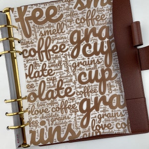 VELLUM DASHBOARD Starbucks  for Ring Planners , A6, B6, Personal, Personal Wide A5 A5 wide