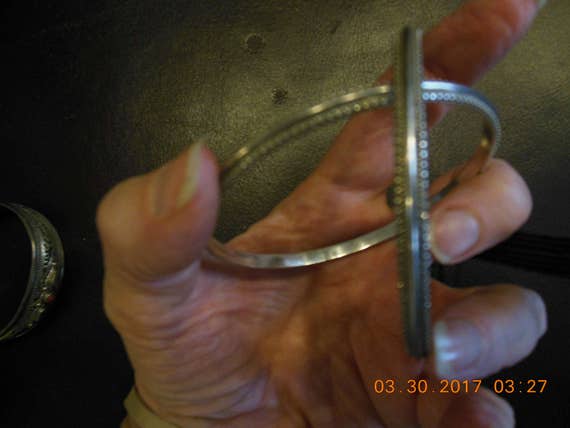 2 bangle solid silver bracelets - image 3