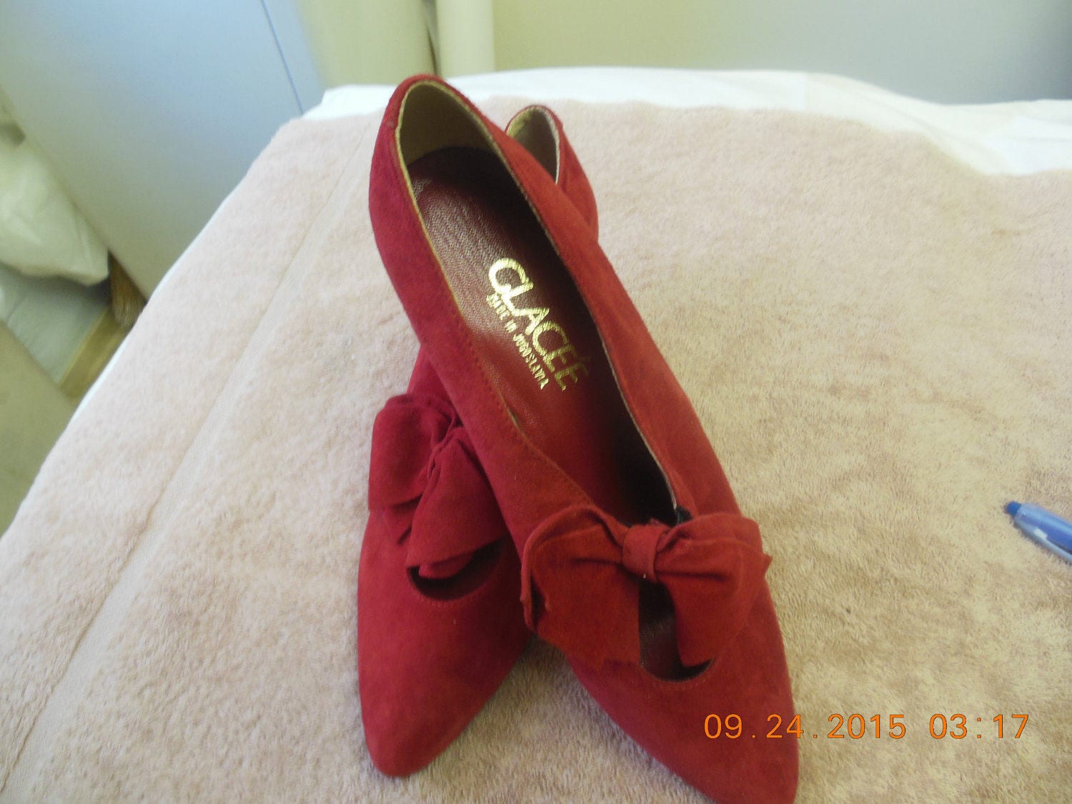Red Leather Suede Shoes Size 7 1/2 by Glacee - Etsy