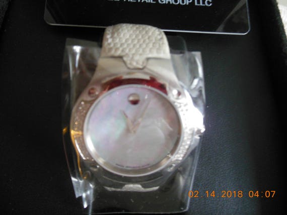 Movado Sport Edition With Diamante Chips on a White Mother of Perl