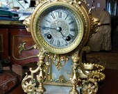 Antique French Japy Freres 1867 Medal Ormolu Bronze Dore Mantle Clock Museum Pc