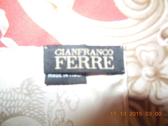 Gian Franco Ferre beautiful 100% fine silk scarf - image 4