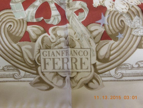 Gian Franco Ferre beautiful 100% fine silk scarf - image 2