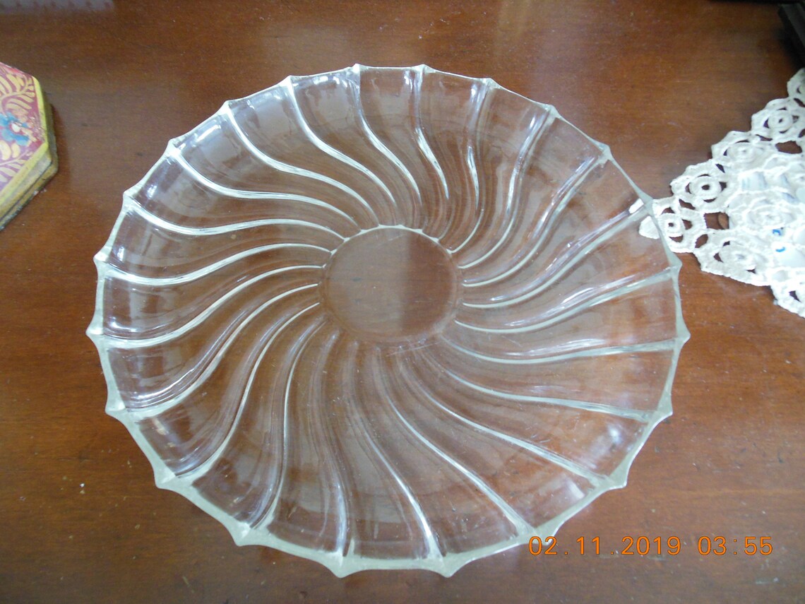 Modern Crystal Plate 11' Perfect Condition Etsy Denmark