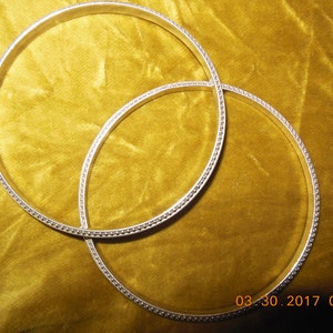 2 bangle solid silver bracelets