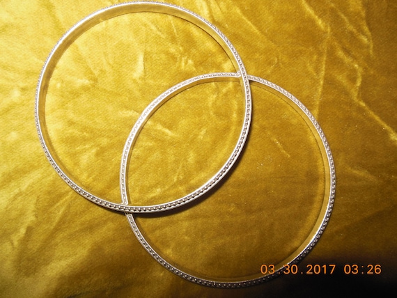 2 bangle solid silver bracelets - image 1