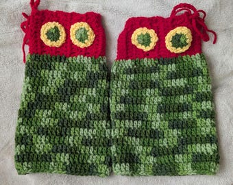 crochet very hungry caterpillar leg warmers