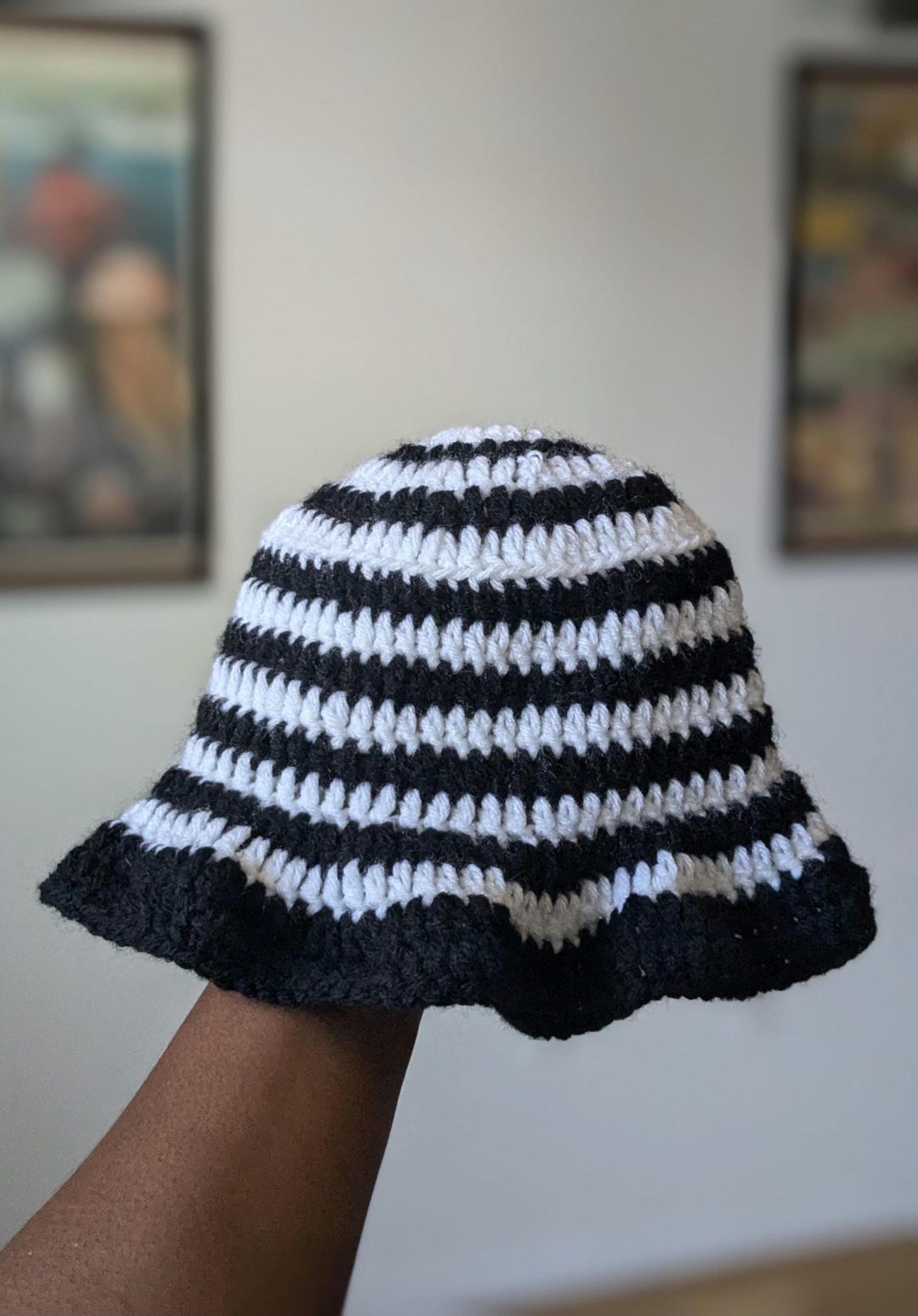 Bucket Hat with Black Stitching