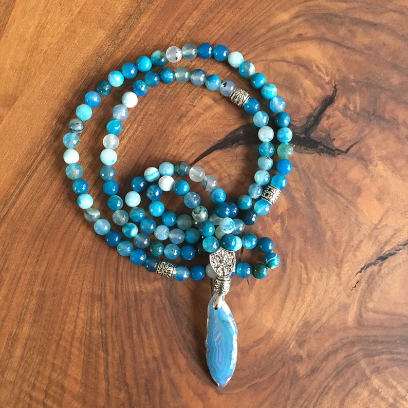 108 Mala Necklace Yoga Gift for Goddaughter Bohemian Necklace Long Necklace Gift for Godmother Gift Mothers Day Gift for Mom Birthday Gift