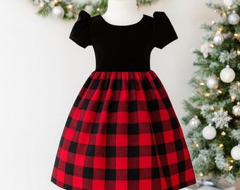 Christmas Red Plaid Toddler Junior Knee Length Holiday Dress - Etsy Israel