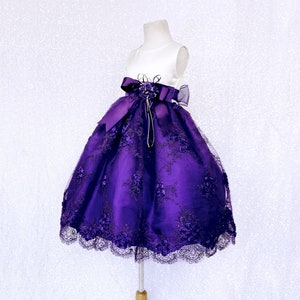 Fleur pourpre broderie sans manches robe en satin ivoire pour bébé junior mariage rustique fille de fleur demoiselle d&#39;honneur cérémonie de remise des diplômes anniversaire automne