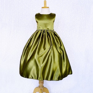 Sleeveless Formal Satin Olive Green Dress Junior Toddler - Etsy