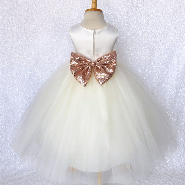 Rose Gold Flower Girl Dress Etsy