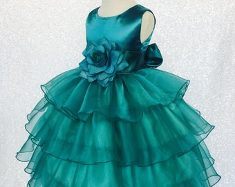 NEW Turquoise Lace Tulle Dress w// Fishing Line Flower Girl Birthday Easter #15