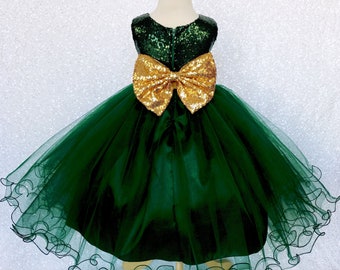 gold and green outfit