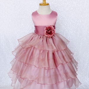 Formal Rustic Sleeveless Black Organza Ruffle Burgundy Satin Sash Gown Toddler Infant Flower Girl Birthday Pageant Christmas Halloween Fall