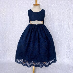 navy dress with gold