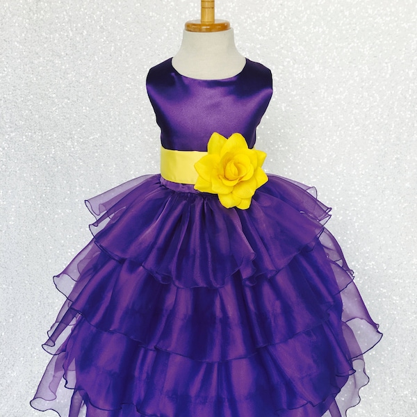Purple Yellow Dress Etsy