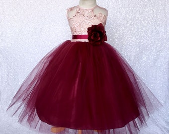 burgundy and rose gold ombre dress