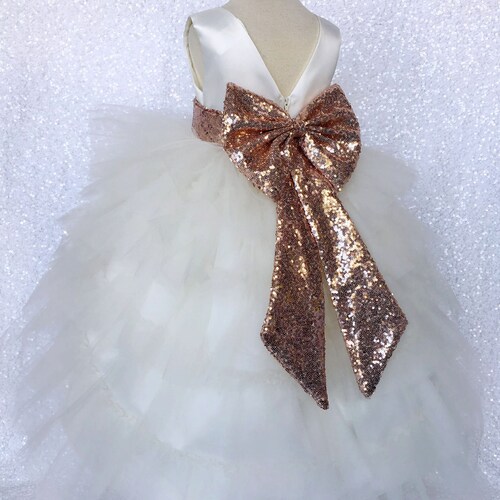Flower Girl Dress Gold and Ivory White Gold Sequin Tutu Etsy