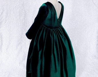 green velvet infant dress